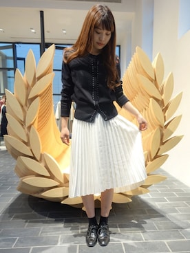 「Jeffrey Campbell（ジェフリーキャンベル）のアイテム（シューズ）」を使った、三橋栄香さん（レディース・155cm）の春コーディネート