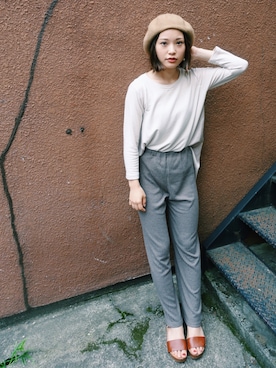 「HIPS（ヒップス）のアイテム」を使った、三橋栄香さん（レディース・155cm）の夏コーディネート