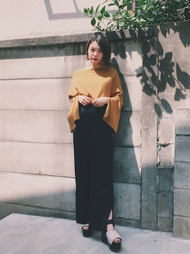 「2% TOKYO（トゥーパーセントトウキョウ）のアイテム」を使った、三橋栄香さん（レディース・155cm）の春コーディネート