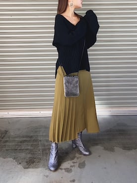 三橋栄香さん（レディース・155cm）の冬コーディネート