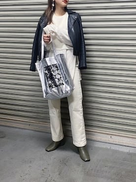 「made in standard （メイドインスタンダード）のアイテム」を使った、三橋栄香さん（レディース・155cm）の春コーディネート