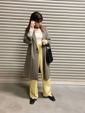 「SHIPS（シップス）のアイテム（ジャケット/アウター）」を使った、三橋栄香さん（レディース・155cm）の春コーディネート