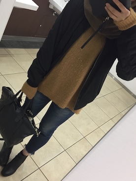 「Ungrid（アングリッド）のインディゴフレイドヘムストスリ（デニムパンツ）」を使った、ゆん:)さん（レディース・162cm）の春コーディネート