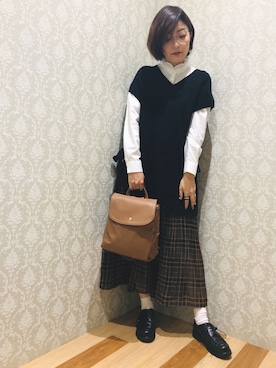 「アイテム（バックパック/リュック）」を使った、ひなママさん（レディース・152cm）の夏コーディネート