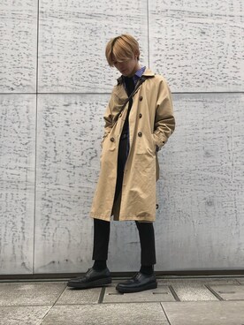 「DHOLIC（ディーホリック）のアイテム（スラックス）」を使った、Layさん（メンズ・173cm）の冬コーディネート