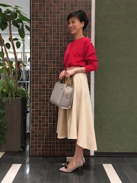 「アイテム（パンプス、グレー系）」を使った、nojiriさん（レディース・162cm）の春コーディネート