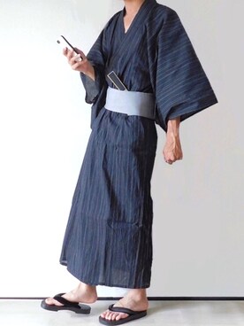 「MONO-MART（モノマート）のアイテム（浴衣）」を使った、ゆーきさん（メンズ・175cm）の夏コーディネート