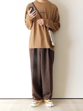 「Urcarol（ウルカロール）のUrcarol ハイカットキャンバススニーカー（スニーカー）」を使った、ゆーきさん（メンズ・174cm）の秋コーディネート