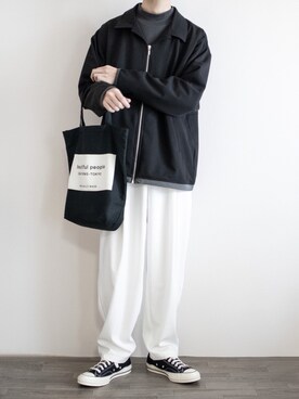 ゆーきさんの「ファッションインフルエンサー こーせ - パイピングオープンカラーシャツジャケット　made in INTER FACTORY」を使ったコーディネート