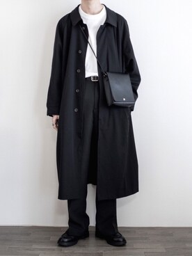 ゆーきさんの「loose soutien collar long coat/ルーズステンカラーコート」を使ったコーディネート