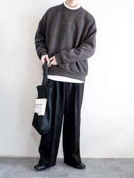 「ASTRONOMY（アストロノミー）のアイテム（スウェット）」を使った、ゆーきさん（メンズ・174cm）の冬コーディネート