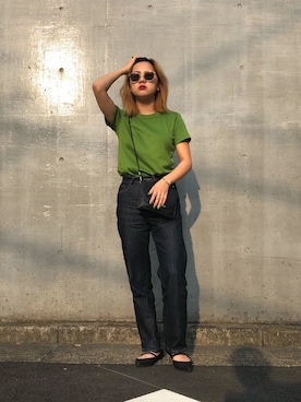「MONKI（モンキ）のアイテム（バッグ）」を使った、HARUKA💜さん（レディース・158cm）の夏コーディネート