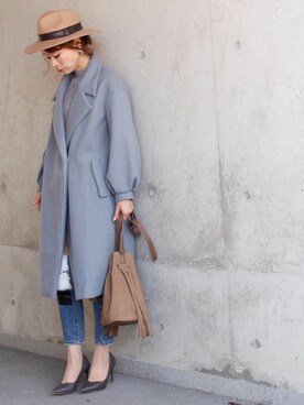 「袖コンシャス」｜sawa alamodeさん（レディース・165cm）の冬コーディネート