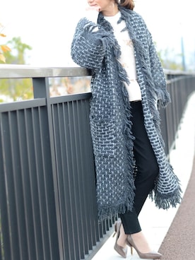 「ロングカーディガン」｜sawa alamodeさん（レディース・165cm）の冬コーディネート