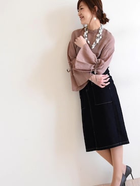 「ベルスリーブ」｜sawa alamodeさん（レディース・160cm）の春コーディネート