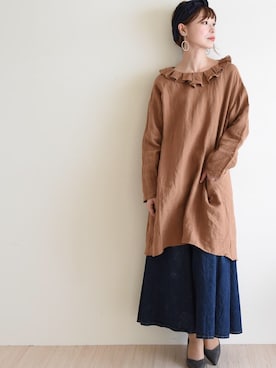 「アイテム（チュニック）」を使った、sawa alamodeさん（レディース・165cm）の春コーディネート