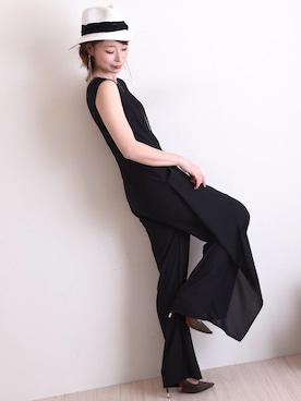 「アイテム（つなぎ/オールインワン）」を使った、sawa alamodeさん（レディース・165cm）の春コーディネート