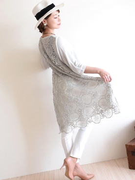 「アイテム（チュニック）」を使った、sawa alamodeさん（レディース・165cm）の春コーディネート