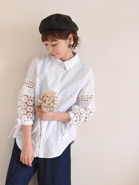 「袖コンシャス」｜sawa alamodeさん（レディース・165cm）の春コーディネート