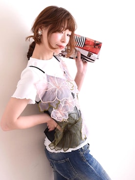 「アイテム（キャミソール、ブラック系）」を使った、sawa alamodeさん（レディース・165cm）の春コーディネート