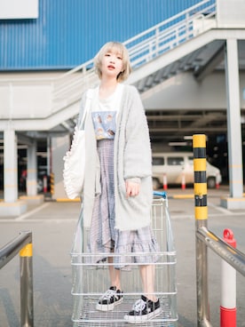 「axes femme（アクシーズファム）のアイテム（その他アウター）」を使った、咕噜宝TAKAさん（レディース・155cm）の春コーディネート