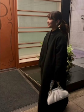 「ディナー」｜「アイテム（ノーカラーコート）」を使った、𝙮𝙪𝙠𝙖 さん（レディース・150cm）の冬コーディネート