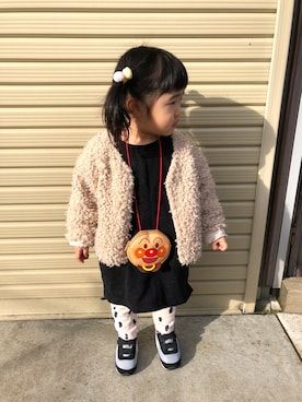 「アイテム（ベビーシューズ/ベビーソックス）」を使った、miiiさん（キッズ・90cm）の冬コーディネート