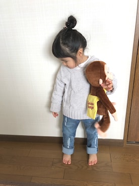 「はだし」｜miiiさん（キッズ・90cm）の冬コーディネート