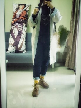 「GAP（ギャップ）のアイテム（ノーカラージャケット）」を使った、咩咩Sayuriさん（レディース・163cm）の春コーディネート
