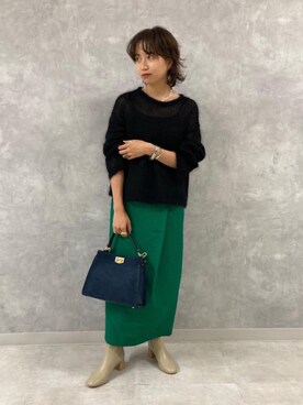 「ユナイテッドアローズ」｜「アイテム（ブーツ）」を使った、森田　オデット エ オディール スタッフさん（レディース・156cm）の秋コーディネート