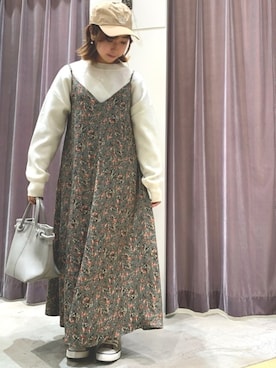 「キャミソールワンピース」｜きたはらさん（レディース・148cm）の冬コーディネート