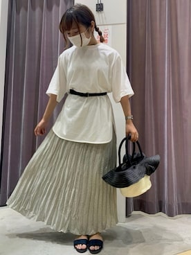 「Te chichi TERRASSE（テチチテラス）のアイテム（その他シューズ）」を使った、きたはらさん（レディース・148cm）の夏コーディネート
