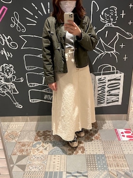 「アイテム（ミリタリージャケット）」を使った、chiihrnさん（レディース・163cm・20代）の冬コーディネート
