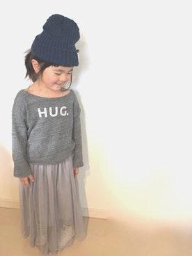 「アイテム（スカート）」を使った、Jinさん（キッズ・100cm）の冬コーディネート