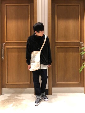 「RAGEBLUE（レイジブルー）のアイテム（スリッポン）」を使った、矢部さん（メンズ・170cm）の秋コーディネート