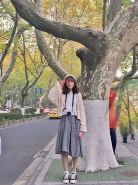 「アイテム（カメラ/カメラグッズ、ホワイト系）」を使った、绝命小章さん（レディース・160cm）の冬コーディネート