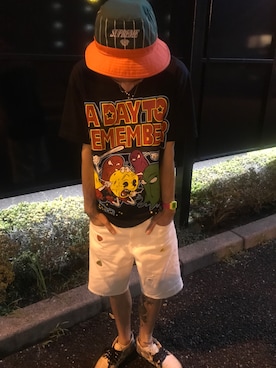 「Supreme （シュプリーム）のアイテム（ハット、グリーン系）」を使った、Homare kanefukuさん（メンズ・174cm）の秋コーディネート