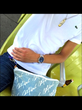 「LACOSTE」｜「アイテム（財布/小物）」を使った、KKさん（メンズ・174cm）の夏コーディネート