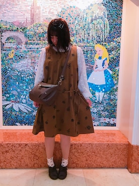 「Agreable（アグレアーブル）のアイテム（オールインワン・サロペット）」を使った、ゆずさん（レディース・150cm）の秋コーディネート