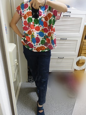「グラニフTシャツ」｜たまちさん（レディース・152cm）の夏コーディネート