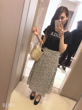 「ダルメシアン柄スカート」｜maya♡さん（レディース・165cm）の夏コーディネート