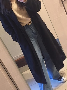 「FIG&VIPER（フィグアンドバイパー）のアイテム（チェスターコート）」を使った、RINAさん（レディース・150cm）の冬コーディネート