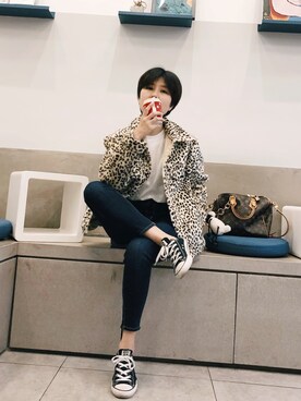 「H&M（エイチ・アンド・エム）のアイテム（ブルゾン）」を使った、丝摩木易さん（レディース・157cm）の冬コーディネート