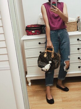 「DAZZLE（ダズル）のアイテム」を使った、丝摩木易さん（レディース・157cm）の夏コーディネート