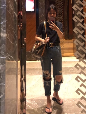 「DAZZLE（ダズル）のアイテム」を使った、丝摩木易さん（レディース・157cm）の夏コーディネート