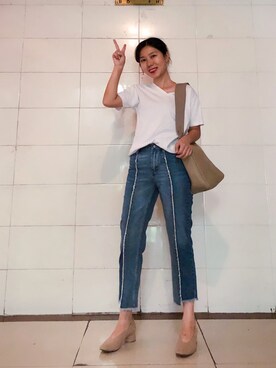 「DAZZLE（ダズル）のアイテム」を使った、丝摩木易さん（レディース・157cm）の秋コーディネート