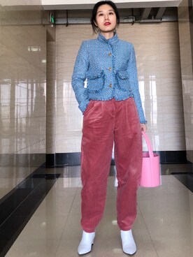 「STAUD（スタウド）のアイテム」を使った、丝摩木易さん（レディース・157cm）の冬コーディネート