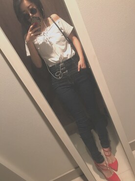 「BACKS（バックス）のアイテム（トップス）」を使った、hamiさん（レディース・159cm）の夏コーディネート