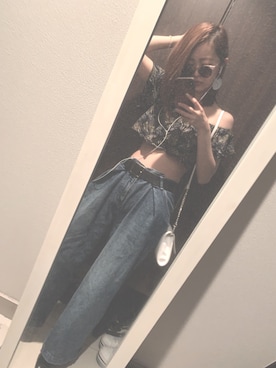 「H&M DIVIDED（エイチアンドエム　ディヴァイデッド）のアイテム（バッグ）」を使った、hamiさん（レディース・160cm）の夏コーディネート