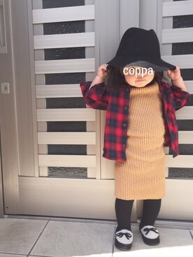 「おとなっぽい」｜copparunさん（キッズ・80cm）の冬コーディネート